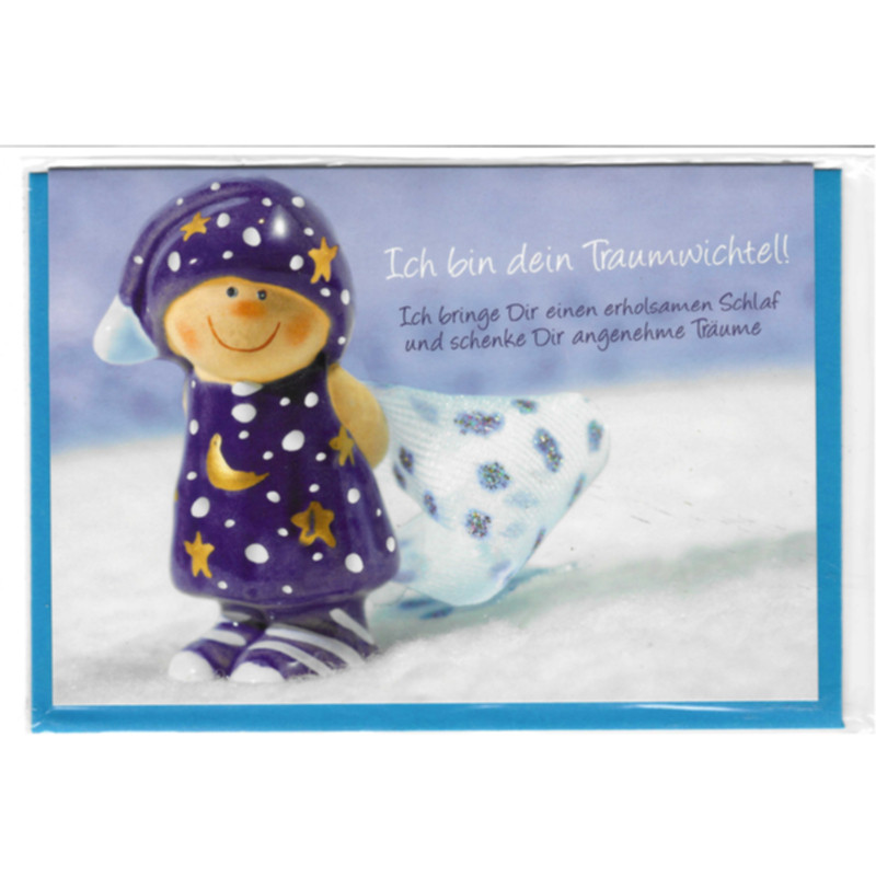 Glueckwunschkarte Traumwichtel Schlaf Gute Nacht Billet mit Kuvert